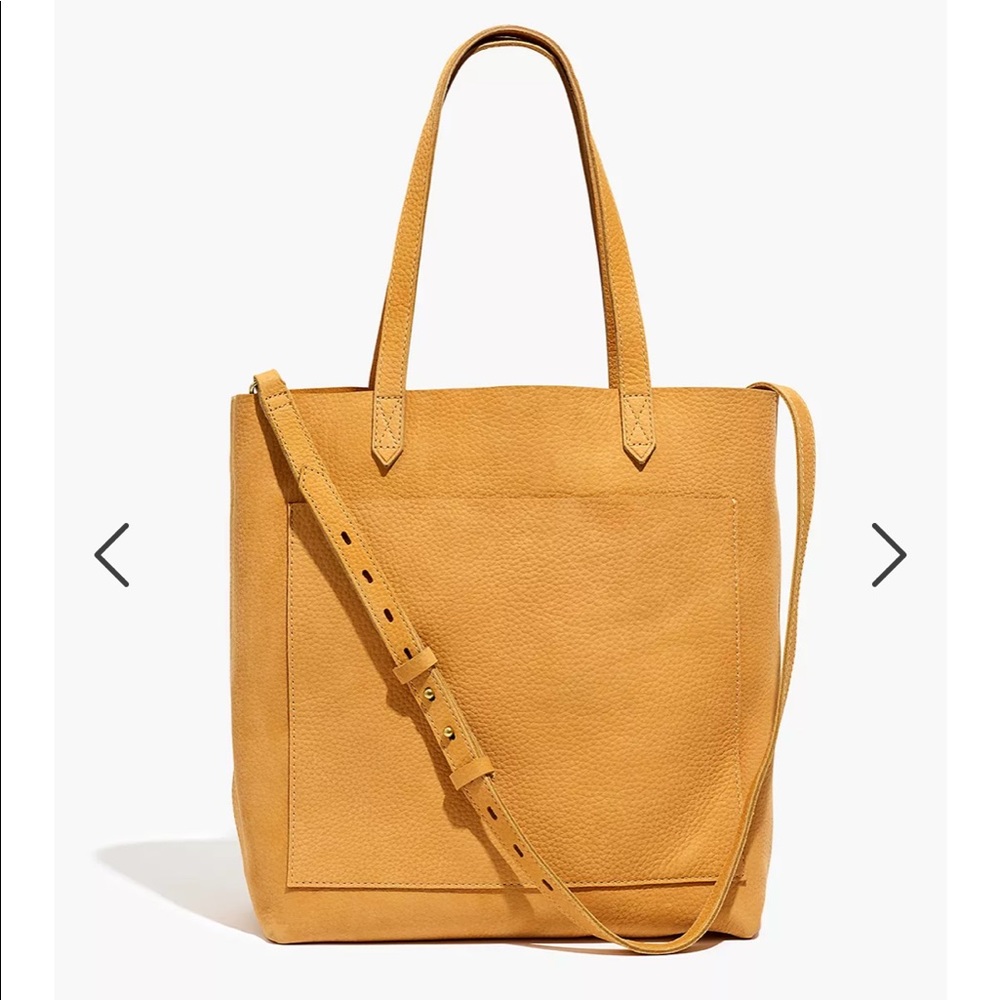 NWT Madewell Medium Transport Tote Yellow Leather